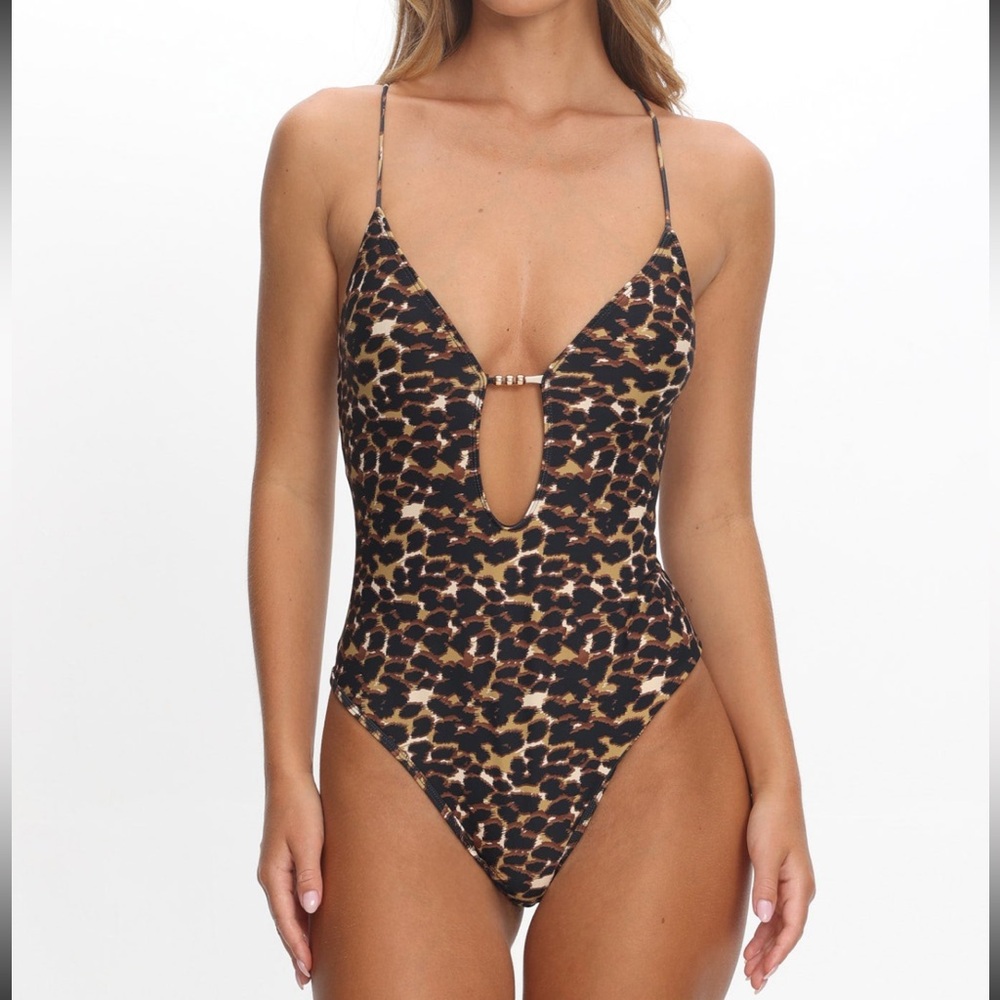 Leopard one piece swimsuit